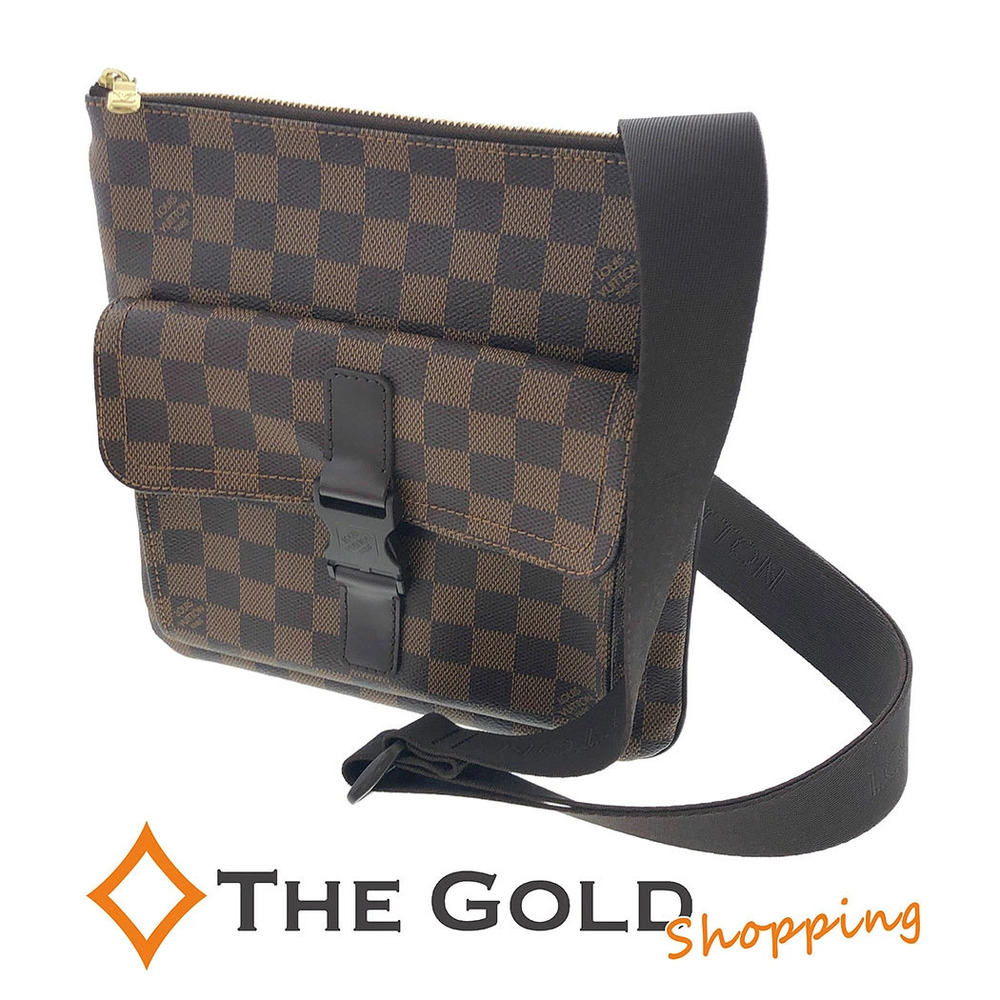 Louis Vuitton Pochette Melville Damier Crossbody Bag Canvas Leather Ebene Brown